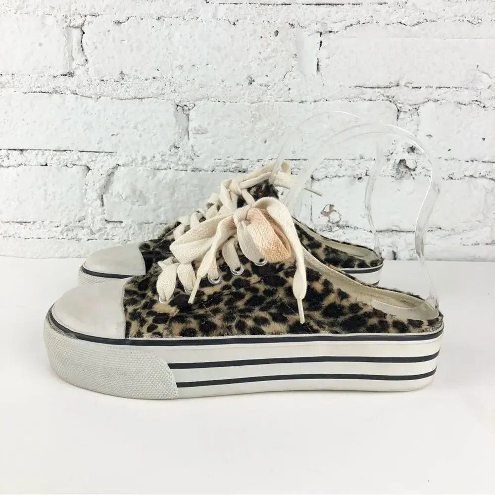 Vintage 90's No Boundaries Faux Fur Platform Slide Sneakers